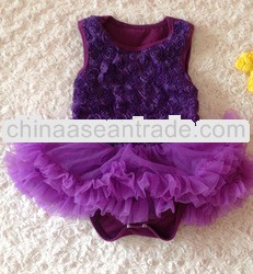 purple rose baby lace skirt romper for baby