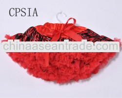 red zebra satin pettiskirt for girls