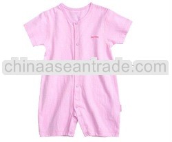 short sleeve cotton pink baby romper