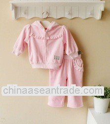 2011 autumn baby clothing sets velvet suit