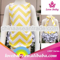 2014 summer yellow chevron lovely kids romper