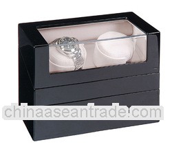 2 Motors Black Watches Winder Boxes