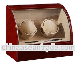 2 Motors Dark burlwood High Gloss Finish Watch Winder