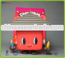 3D PVC figure house pencil box;Oem vinyl funny pencil box for child