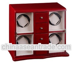 4 Motors Cherry Automatic Watch Winders with 4 Little Drawers