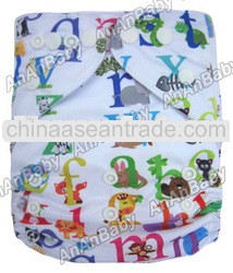 Animal Cartoon Prints Educational Baby Cloth Diapers Nappies Waterproof AnAnbaby Diapers