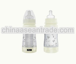 BPA free new design cute baby feeding bottle with nipple