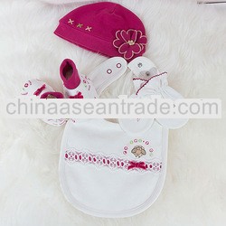 Baby girl 2013 new style 100% cotton comfortable soft baby clothes set tc1167