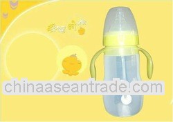 Baby nursing bottle with silicone material