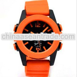 Hot sale silicone rubber watches orange silicone strap watch