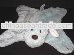 LE h1550 baby gund comfy cozy blue puppy dog security blanket plush mat