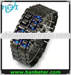 Men's hot metal lava light japanese inspired faceless led watch