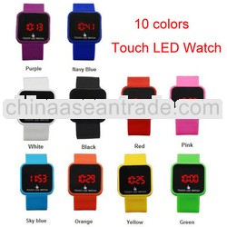 Mirror Face Touch LED Watch with Digital Display and Silicone Strap