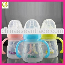 Super grade quality with 3 kind of transparent color silicone bpa free baby feeding bottles