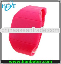 Wholesale promotional touch design wide wristband led watch