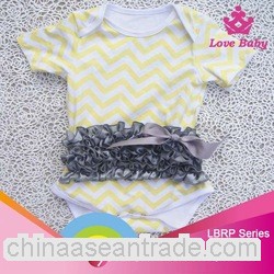 Wholesale yellow chevron kids autumn clothes