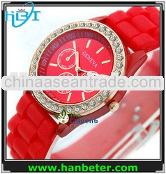 Women men wholesale colorful alloy and silicone strap watch