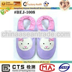 cute white cat soft sole sheepskin leather baby orthopedic shoes