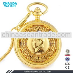 golden color luxury quartz antique pocket watch brands