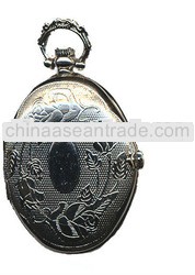 hot selling alloy case oval necklace pocket watch