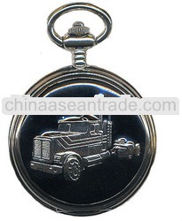 japan quartz movt silver case cheap Car Pocket Watch