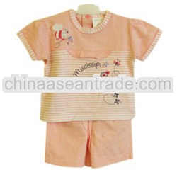 orange cheap newborn baby organic cotton clothing set
