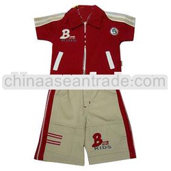 popular red color cotton baby clothings sets