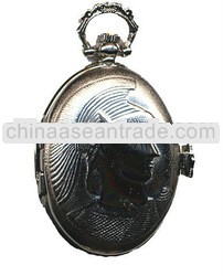 special design hot selling alloy case oval necklace pocket watch