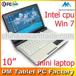 10.2 inch Students Netbook laptop nettop 1G/160G Intel Atom D2500 1.86GHZ Support Windows 7/ Windows