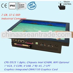 17" embedded touch screen panel pc with 5 COM ports, 2 LPT Ports