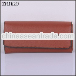 2013 High Polish Solid PU Leather Long Wallet For Ladies