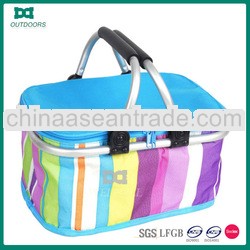 2013 Hot selling collapsible picnic basket with two handle