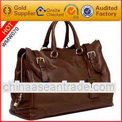 2013 new design genuine brown cowhide mens zipper travel document bag handbags