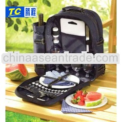2013 stylish polyester All In One Picnic Travel Backpack with Plates Cutlery Set