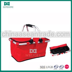 2013 wholesale double handle aluminum folding shopping basket