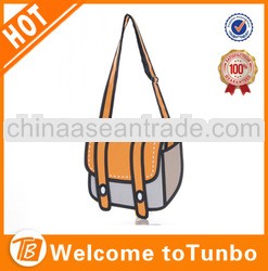 2014 New fashion jump style cartoon bag 2d drawing