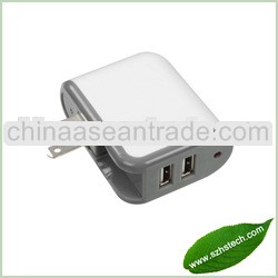 2.1A Dual USB Tablet Charger with Foldable Plug