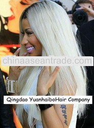 4a Grade 18inch 1b# 60# silk straight white color 60 full lace wig