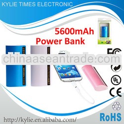 5600mah hot selling portable power bank For Iphone 5 for samsung s3 s4 s2 Multi Charger
