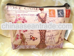 A SMALL FRENCH CHIC PARIS POSTAL DESIGN WASHABLE COSMETIC MAKE UP BAG NEW