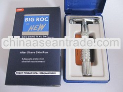 Big Roc Male Traditional Style Safety Silver Double Edge Blade Shaving Hair Razor