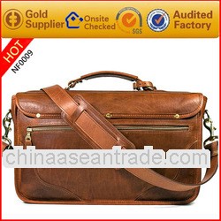 Brown 100% Genuine Leather Men's Shoulder Bag Messenger bag Guangzhou