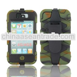 Camo color new design case with Belt clip for iPhone 4s