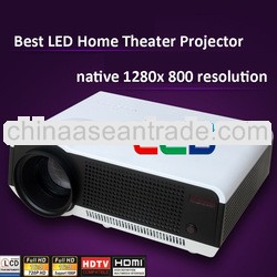 China High Brightness hd led projector with led lamp, 3000lumens lcd proyector Red/Blue 3D support