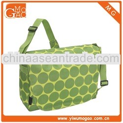 Dot Printed Canvas Laptop Messenger Bag