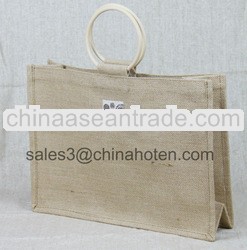 Eco-friendly cane handled jute beach bag