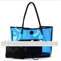 Fashion pvc handbag blue for ladies