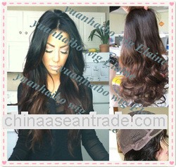 Finest quality wholesale cheap price 18" #1bT#4 two toned ombre full lace glueless wigs 100 vir