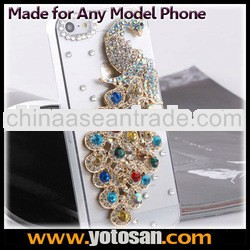 For Samsung Case Bling 3D Case Peacock Crystal Diamond Case