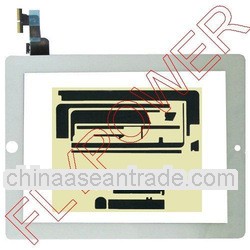 For iPad 2 touch screen digitizer white with free original sticker; 100% orignal